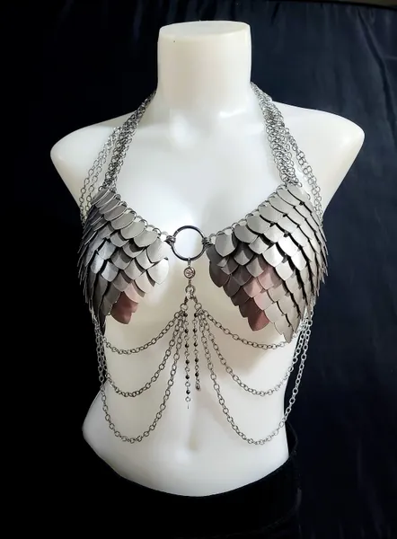 Viking, Dragon, Fairy Scalemail Cosplay Chainmail Renaissance Dress Festival Outfit Corset