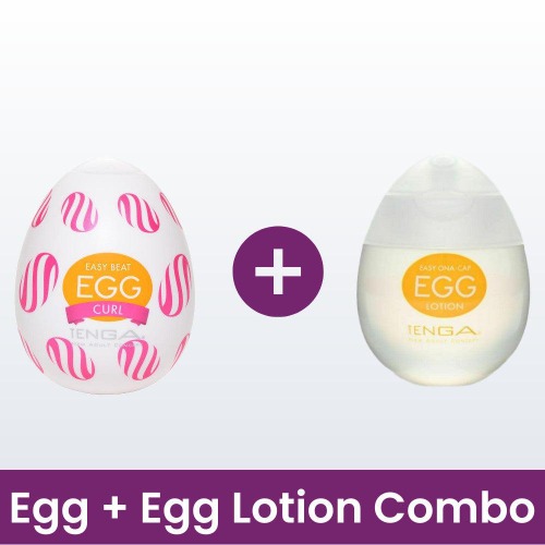 TENGA Egg 'Curl' Penis Stroker - Egg 'Curl' + Egg Lotion