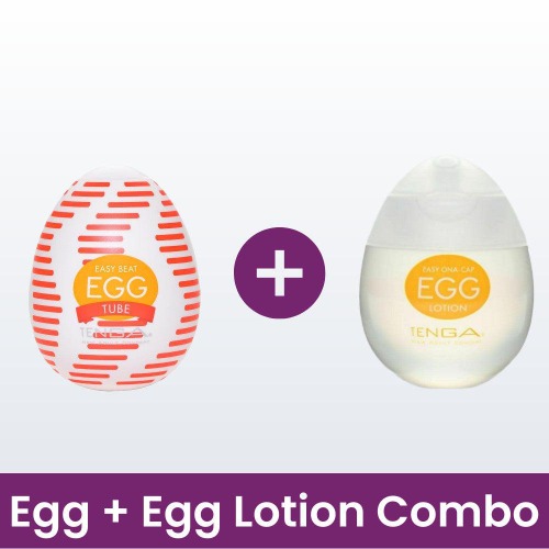 TENGA Egg 'Tube' Penis Stroker - Egg 'Tube' + Egg Lotion