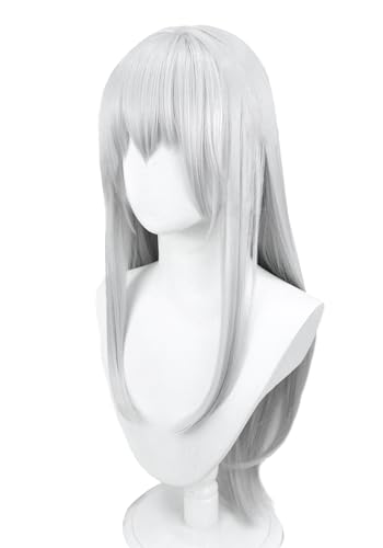 DAZCOS Satoru Women Cosplay Wig JJK Costume Accessories (Silver White)