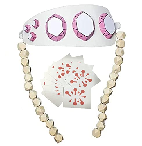 P1PSZ Uzui Tengen Cosplay Headwear with Tattoo Cosplay Uzui Tengen Earrings Adjustable Headband Costume - Headband + Tattoo