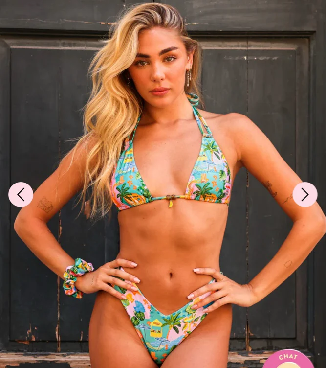 Halter Bralette Bikini Top - Sunlit Spritz