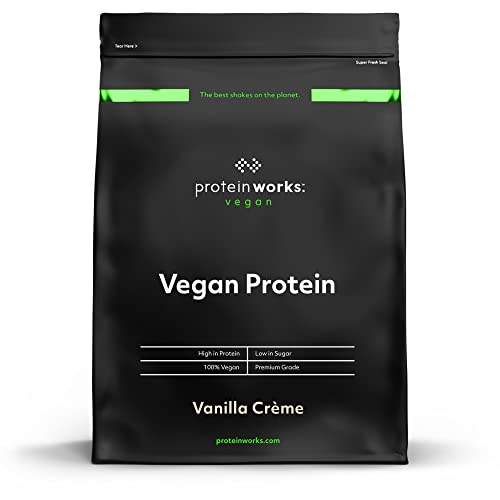 Vegan Protein Powder | 100% Plant-Based & Natural | Gluten-Free | Zero Cruelty | Low Fat Shake | Protein Works | Unflavoured | 500 g - Vanilla 1 kg (Pack of 1)