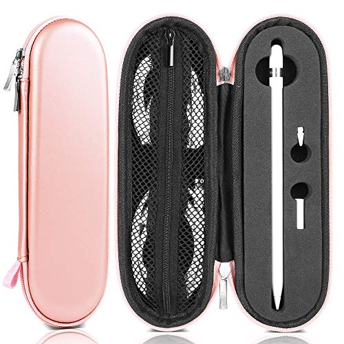 TITACUTE Compatible with Apple Pencil 2 Carrying Case Hard EVA Pencil Case with Foam Dual Zipper Shockproof Protective iPencil Case Holder Compatible with iPad Pro Apple Pencil 2nd Gen Rose Gold - Rose Gold