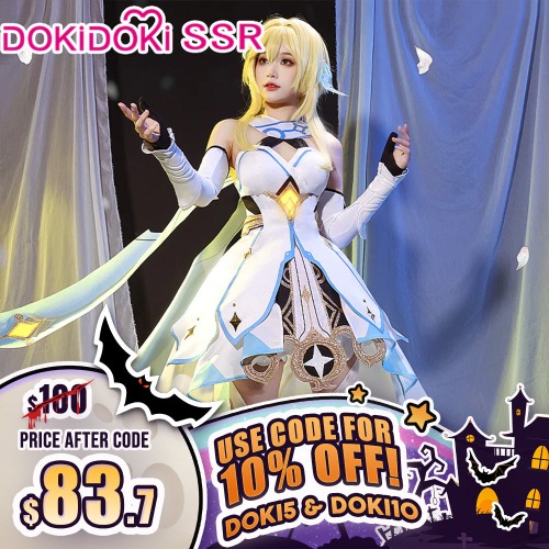 【Ready For Ship】【3 Diffrent Lights】DokiDoki-SSR Game Genshin Impact Traveler Lumine Cosplay Costume Ying | S-PRESALE