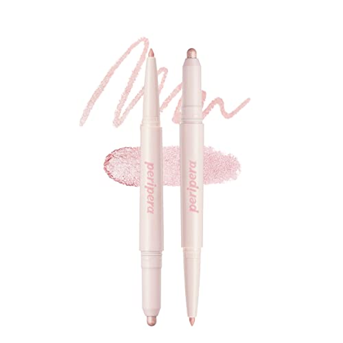 Peripera SUGAR TWINKLE DUO EYE STICK (03 GLIMMERING PINK) - Shimmer, Highlighter, Convenient Eye Stick - 03 GLIMMERING PINK