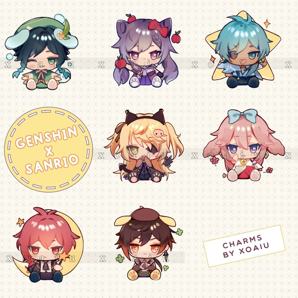 Kaeya | Twin Star Kiki Genshin Impact x Sanrio 2-inch Acrylic Charm