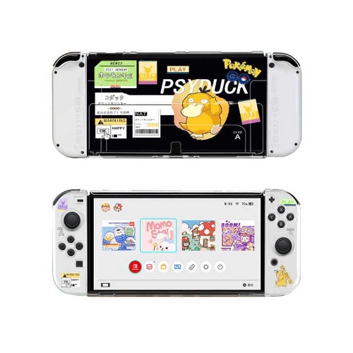 Transparent Switch OLED Cover Case with Designs - Switch OLED / Psyduck