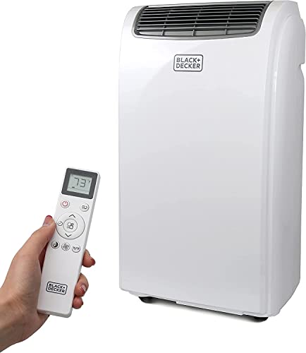 BLACK+DECKER 8,500 BTU Portable Air Conditioner with Remote Control, White - 8,500 BTU
