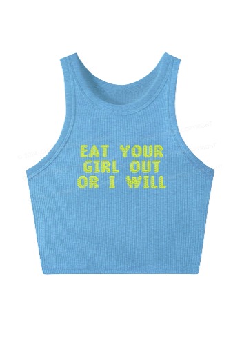 Eat Your Girl Out Y2K Crop Tank Top Cherrykitten 