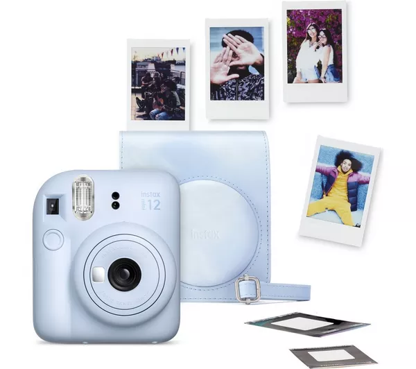 INSTAX Mini 12 Instant Camera Bundle - Pastel Blue