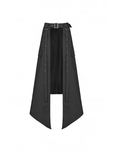 Black Punk Metal Eyelets Strap Side Pocket Half Skirt - Magic Wardrobes