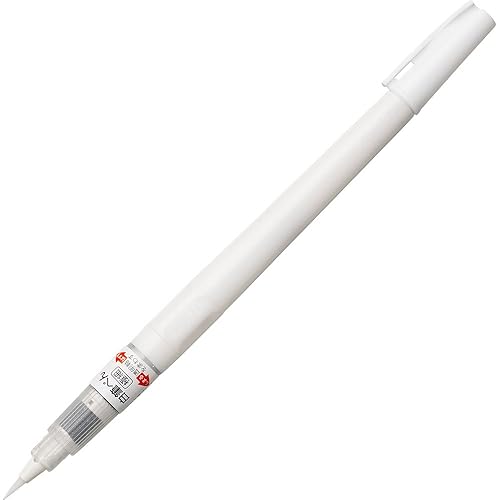 Kuretake Zig Fude Brush Pen White, Fine tip, Refillable, Professional, for lettering, calligraphy, illustration, art, sketch, Made in Japan - White(Fine)