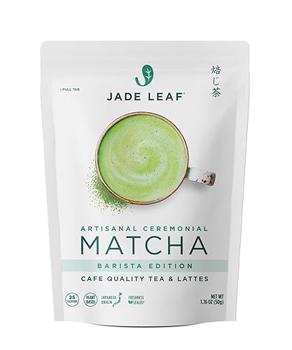 Jade Leaf Matcha Ceremonial Grade Matcha Green Tea Powder - Barista Edition For Cafe Quality Tea & Lattes - Authentic Japanese Origin - (1.76 Ounce / 50 Grams) - Ceremonial Artisanal Barista (Pouch) - 1.76 Ounce (Pack of 1)