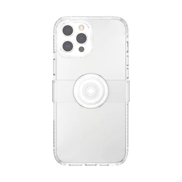PopSockets Clear iPhone 12 Pro Max Case with Repositionable Slide Grip and Compatible with MagSafe - Clear