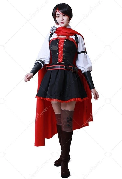 RWBY 4 Ruby Red Rose Cosplay Costume Women