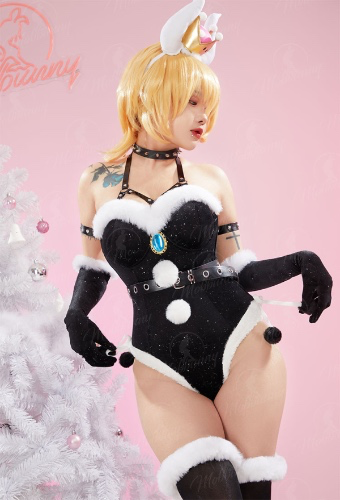 Hime Derivative Sexy Lingerie Set Christmas Furry Bodysuit with Headwear Gloves Stockings
