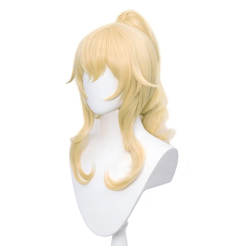 Bowsette Blonde Wig With Ponytail Clip Wavy Long Cosplay Hair Halloween Women...