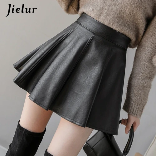 PU Pleated Skirt