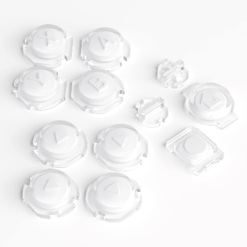 Joy-Con Jelly Buttons (Two-Tone White & Clear)