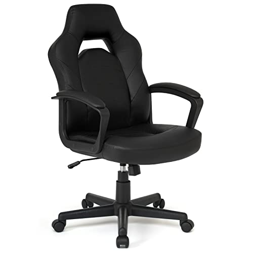 IntimaTe WM Heart Fauteuil Gamer Ergonomique, Racing Chaise De Bureau à Domicile, Chaise d'Ordinateur,de Gamer pour Adultes, Siege Gaming Cuir Artificiel, Noir, 48*50*115cm - 48 x 50 x 115cm - Noir