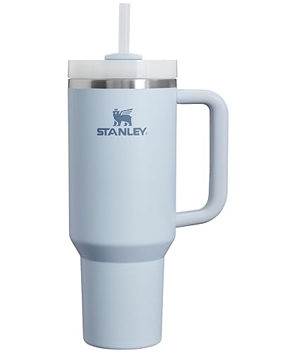Stanley Quencher H2.0 Tumbler with Handle & Straw 40 oz | Twist On 3-Way Lid | Cupholder Compatible for Travel | Insulated Stainless Steel Cup | BPA-Free | Glacier - 40 Ounces - Glacier