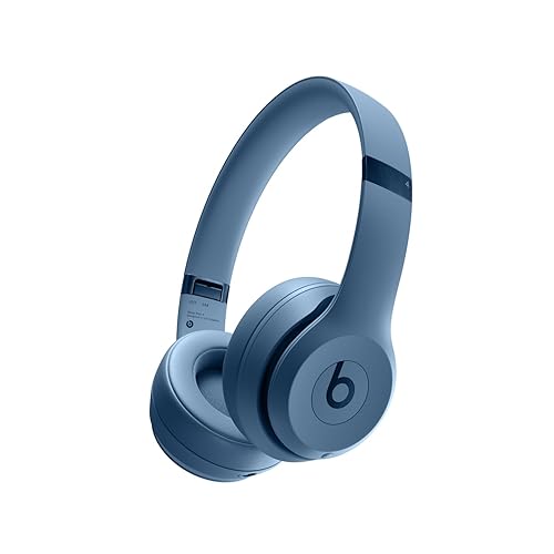 Beats Solo 4 - Wireless Bluetooth On-Ear Headphones, Apple & Android Compatible, Up to 50 Hours of Battery Life - Slate Blue (Renewed) - Slate Blue - One Size - Solo4