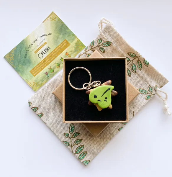 Adopt a Mini Korok Keychain - Key Ring - Stainless Steel - Accessory - Zelda - Legend of Zelda - Link - Breath of the Wild - Video Game