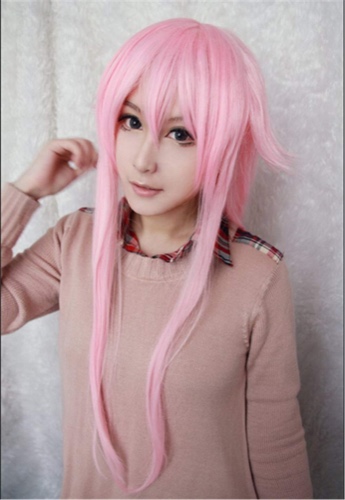 COSPLAZA Perruque Yuno Gasai Future Diary longue poudre Anime Cosplay Wig synthétique Cheveux