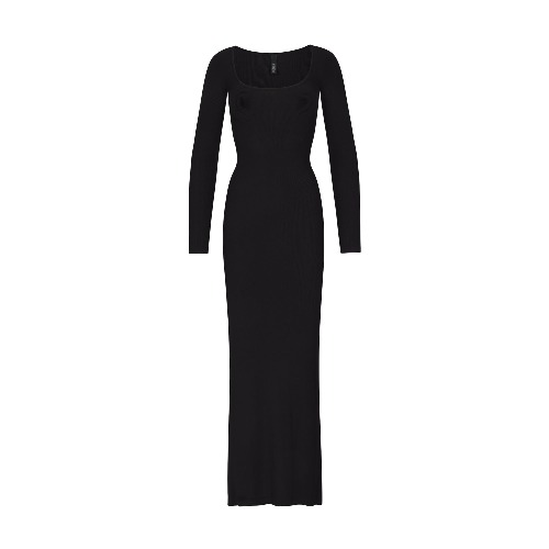 SOFT LOUNGE PETITE LONG SLEEVE DRESS | ONYX | XXSP