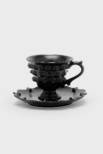 Punktorian Teacup & Saucer | One Size / Black / 100% Stoneware