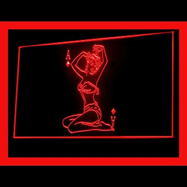 180067 Poker diamond Sexy lady Ace fantasy efficient romantic Exhibit LED Light Neon Sign