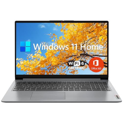 Lenovo IdeaPad 1 Student Laptop, 15.6" FHD Display, Intel Dual Core Processor, 20GB RAM, 1TB SSD + 128GB eMMC, 1 Year Office 365, Wi-Fi 6, Webcam, Bluetooth, SD Card Reader, Windows 11 Home, Grey - 20GB RAM | 1TB SSD + 128GB eMMC