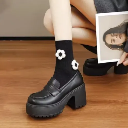 Japanese school high heels shoes