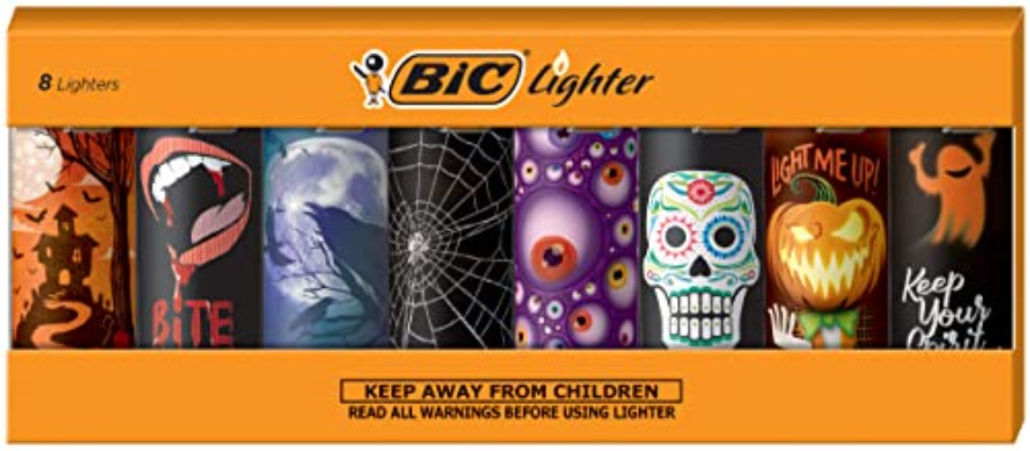 BIC Special Edition Spooky Series Lighters, Set of 8 Lighters - 50