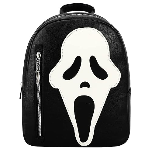 Glow in the Dark Ghost Face Horror Movie Character Black Mini Backpack
