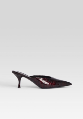 Bonnie Leather Mule | Burgundy Croco / 40