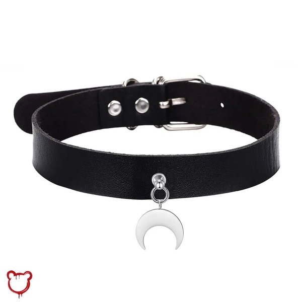 Luna Choker - Black Leather