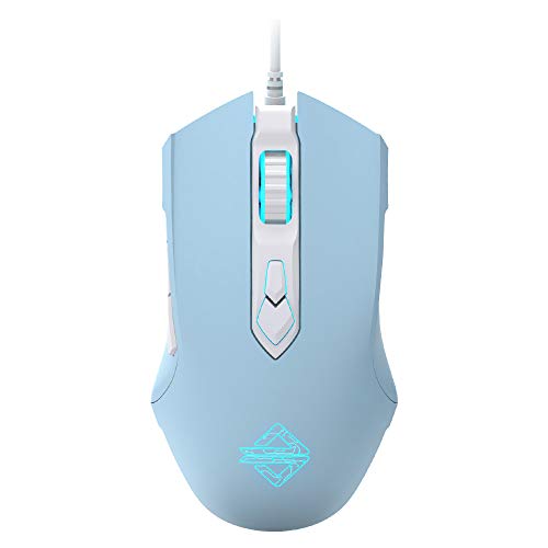 FIRSTBLOOD ONLY GAME. AJ52 Watcher RGB Gaming Mouse, Programmable 7 Buttons, Ergonomic LED Backlit USB Gamer Mice Computer Laptop PC, for Windows Mac OS Linux, Blue - Blue