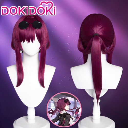 DokiDoki Honkai: Star Rail Kafka Wig Long Straight Purple Hair / Glasses / Earrings / Ring | Kafka Wig Only