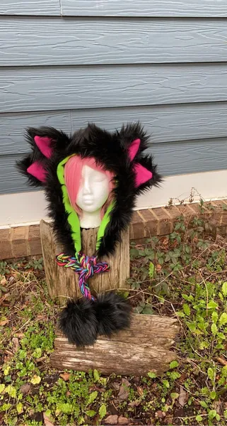 Double Ear Fur Rave Hood