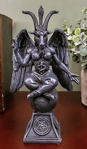 Baphomet Resin Statue The Horned God Goat of Mendes Altar Sculpture Figurine (6.5" Tall Faux Stone Grey) - 6.5" Tall Faux Stone Grey