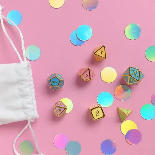 Hobbies | Soft Rainbow Metal Dice Set