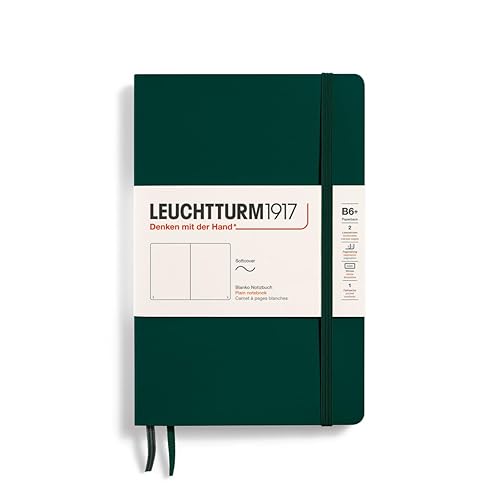 LEUCHTTURM1917 370317 Notizbuch Paperback (B6+), Softcover, 123 nummerierte Seiten, Forest Green, Blanko - Blanko - Forest Green