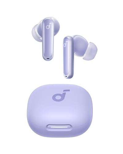 Soundcore P40i by Anker, Noise Cancelling Wireless Earbuds, Adaptive Noise Cancelling to Environments, Heavy Bass, 60H Playtime, 2-in-1 Case and Phone Stand, IPX5, Wireless Charging, Bluetooth 5.3 - Purple