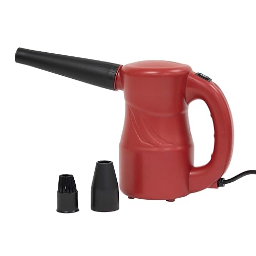 XPOWER A-2S Cyber Duster Electric Air Duster for Dusting, Drying, Inflating, Blowing, Car Detailing, Computer, Leaf Blowing, 90 CFM, 2 Nozzles + 1 Brush, High Performance Motor, Eco-Friendly, Red - A-2S-Red DC Corded