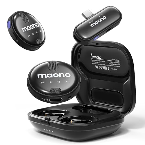 MAONO Wireless Lavalier Microphone for iPhone 15 & Android