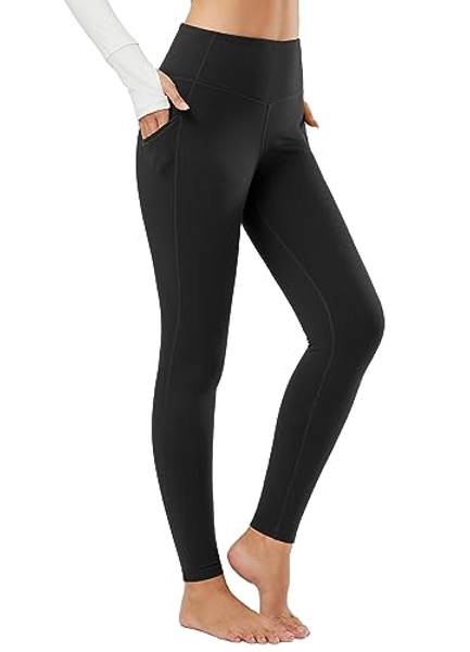 BALEAF Women's Fleece Lined Leggings Thermal Warm Winter Tights High Waisted Yoga Pants Cold Weather with Pockets