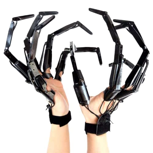 Halloween Articulated Fingers, 3D Printed Finger Extensions Fits All Finger Sizes, As Flexible as Your Own Fingers, Easy to Put on and Unload, The Best Halloween Gear (Black-Upgrade)