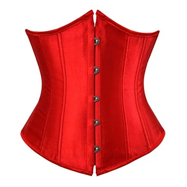 Zhitunemi Women's Satin Underbust Corset Bustier Waist Training Cincher Plus Size Corsets
